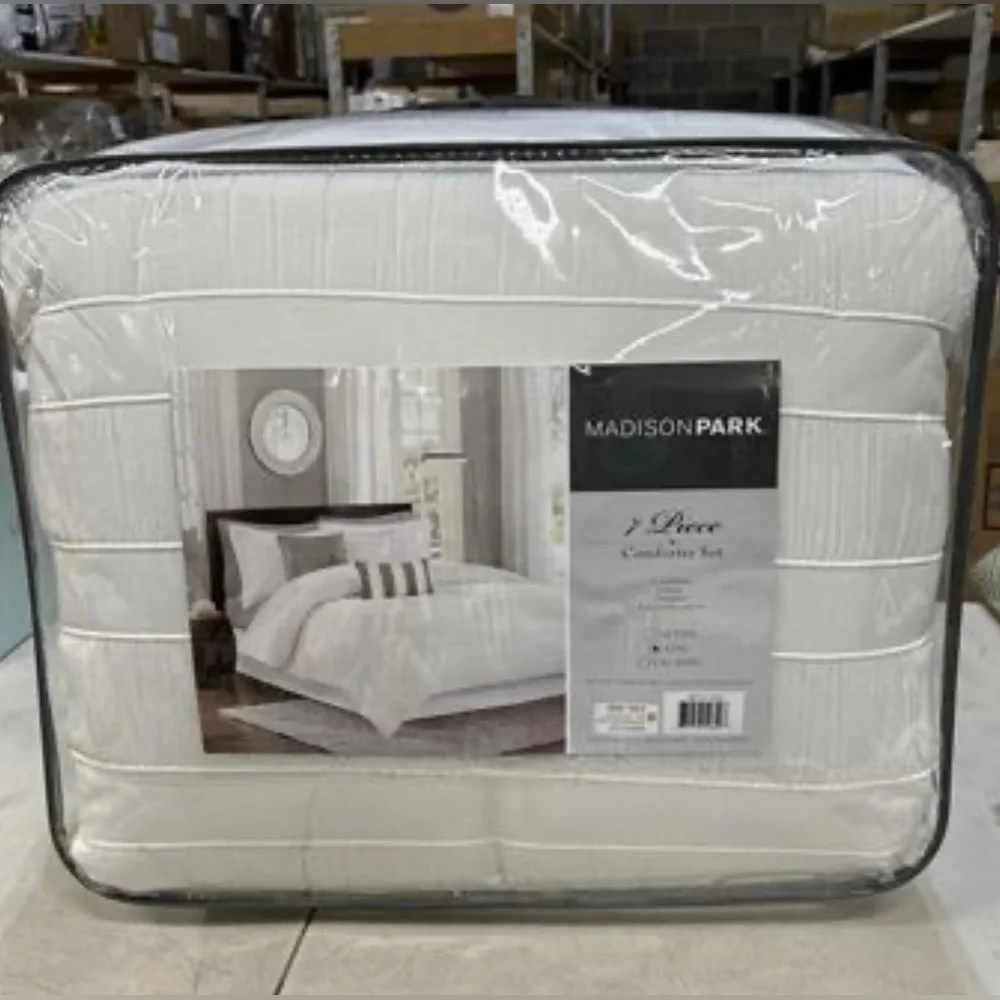 Madison Park Sheridan 7-Piece Comforter Set King White New Unopened